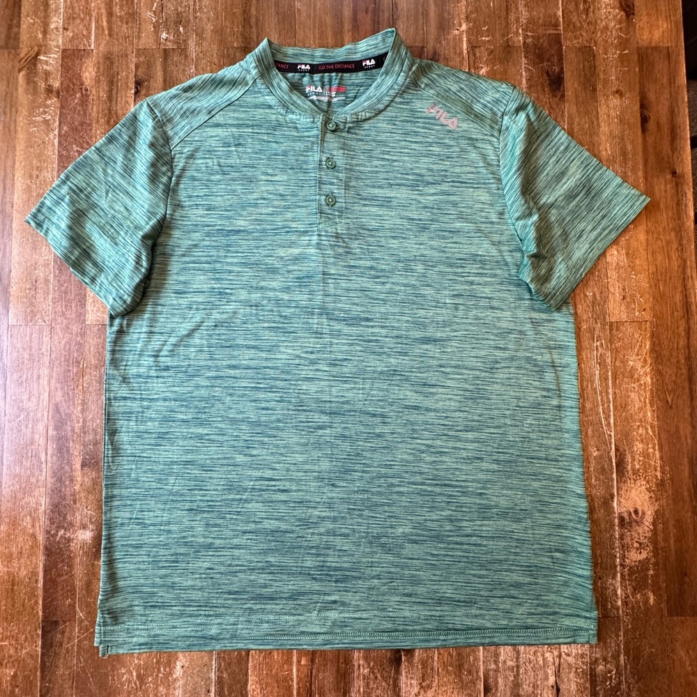 Fila Brand Unisex Green Go-The-Distance Short Sleeve Golf Shirt
